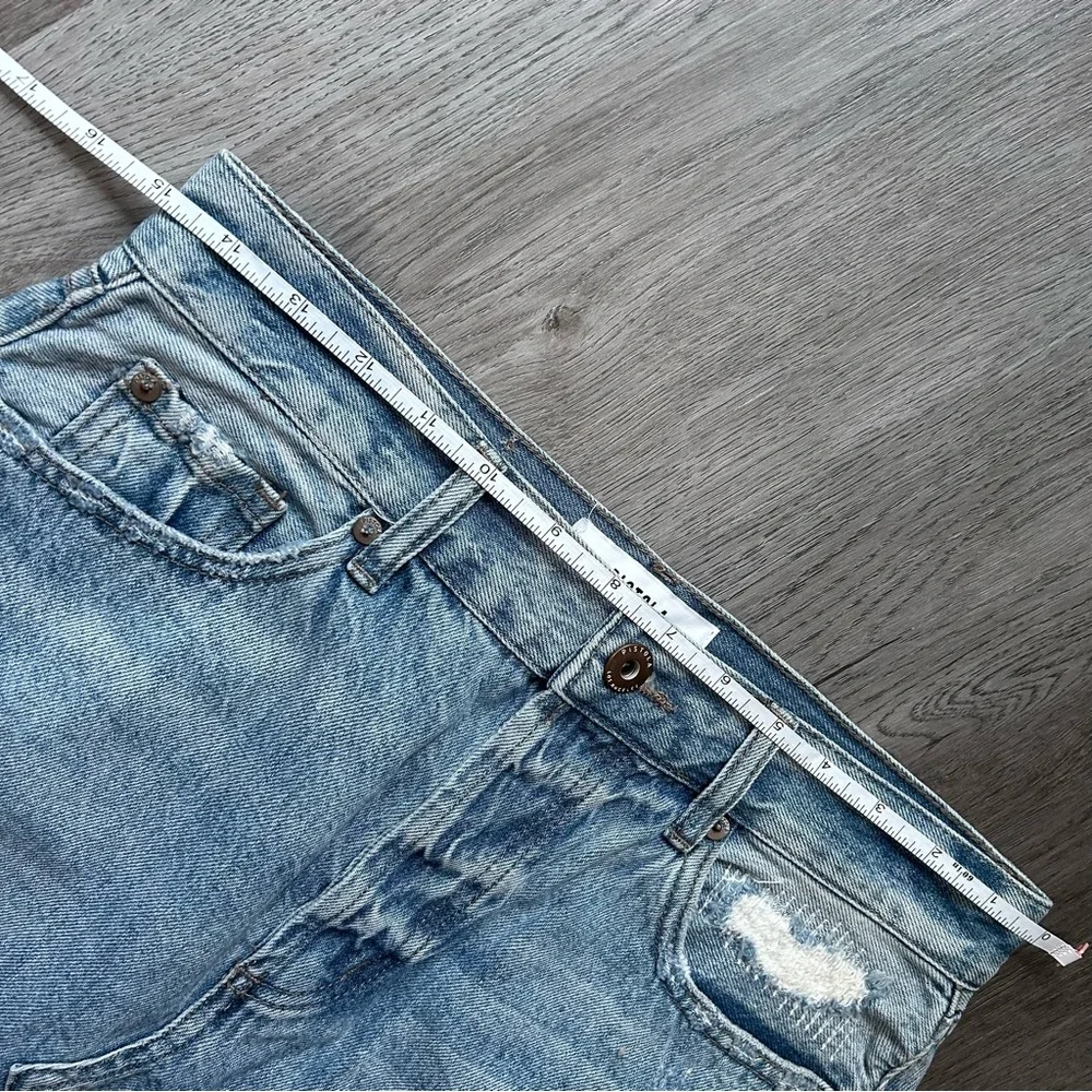 NWOT pistola denim mini skirt distressed patchwork jean size 27 womens - Picture 10 of 12
